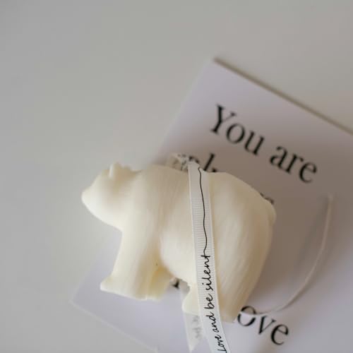Polar Bear Scented Candle with Floral Fragrance - Soy Wax Home Decor Gift