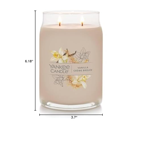 Yankee Candle Vanilla Cr?me Br?l?e Scented, Signature 20oz Large Jar 2-Wick Candle, Over 60 Hours of Burn Time