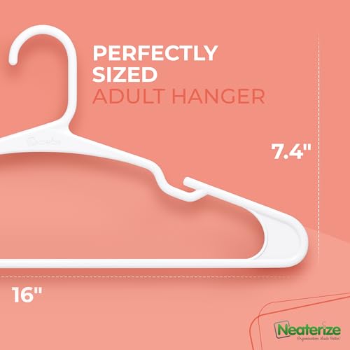 Plastic Clothes Hangers 100 Pack Space Saving Coat Hangers White