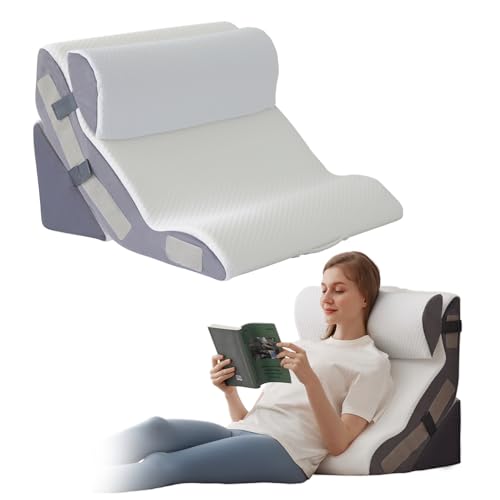 3-Piece Foam Wedge Pillow Set for Acid Reflux & Back Pain Relief