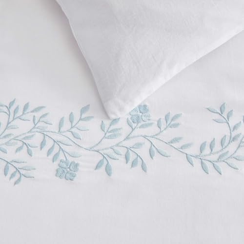 Martha Stewart 100% Cotton Queen Duvet Cover Set - 3-Piece Floral Bedding