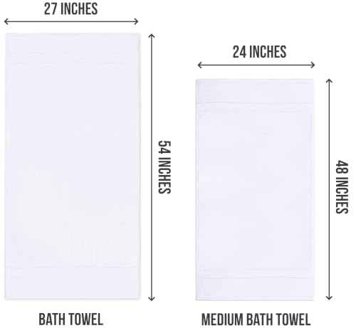 Utopia Towels 6 Pack White Bath Towels, 24x48 in Cotton