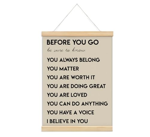Positive Affirmations Wall Art 12x16 Inspirational Wooden Poster for Classroom and Office