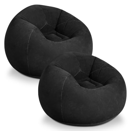 2-Piece Inflatable Bean Bag Set - Portable Indoor & Outdoor Seating