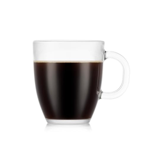 Bodum 12oz Bistro Glass Coffee Mug Set of 2 - Tempered, Clear, Dishwasher Safe