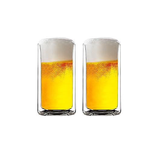 13oz Double Wall Insulated Glass Set - Durable Borosilicate Drinkware for 2