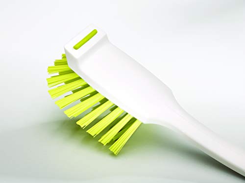 Non-Scratch Dish Brush with Integrated Sink Rest & Pan Scraper, Grey