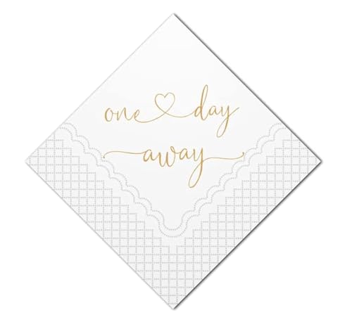 Geloar Gold 50 Rehearsal Dinner Cocktail Napkins - Bulk 2-Ply Paper Party Supplies
