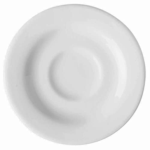5-Inch Bright White Espresso Porcelain Saucer Set of 12 | Durable & Dishwasher Safe