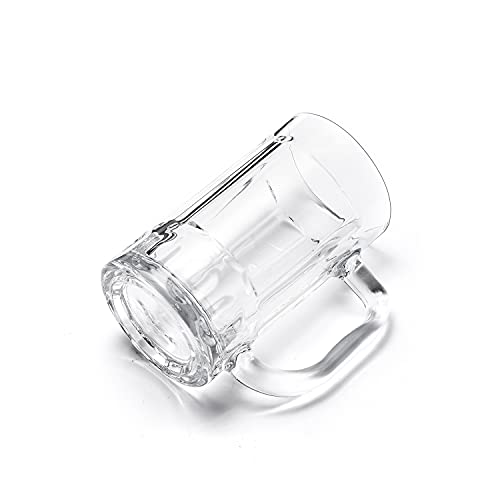 4-Pack Heavy Beer Mugs, 14 oz Large Glass Steins with Handle