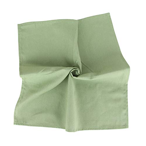 Olive Green Cotton Blend Dinner Napkins - 17 x 17 Inch Set of 12