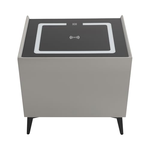 Smart LED Nightstand with Wireless Charging, Bluetooth Speaker & Lock
