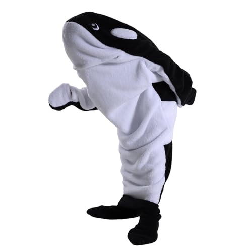 Whale Blanket Onesie Hoodie, Soft Flannel Wearable Blanket for Adults