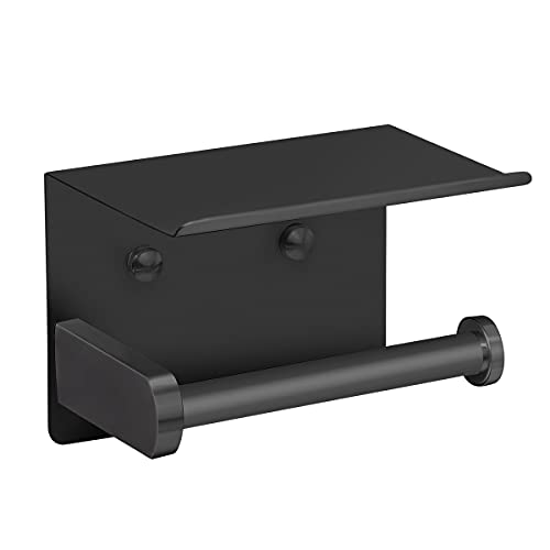 Stainless Steel Toilet Paper Holder with Phone Shelf, Wall Mounted