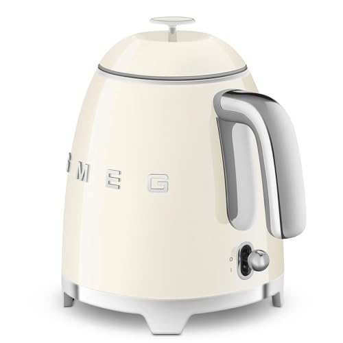 Retro Mini Electric Kettle, 0.8L Stainless Steel Small Water Boiler, Cream