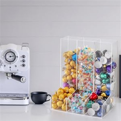 ZEAYEA Acrylic Wall Toy Dispenser, Hanging Organizer and Storage Bin for Playroom, Triple Divided Clear Holder for Blocks, Cars, Trains, Balls, Darts, Snacks