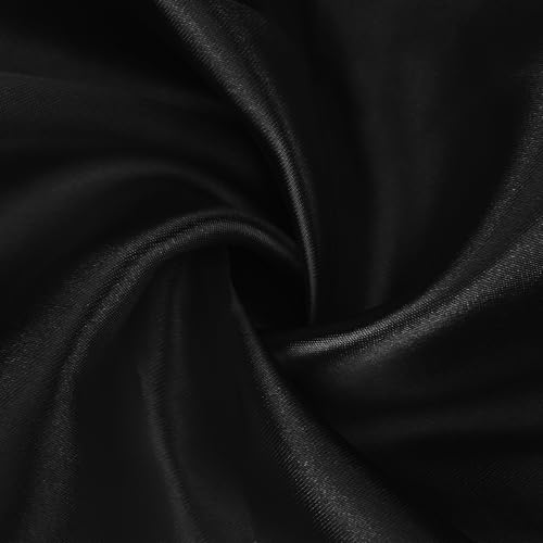 80-Pack Black Satin Napkins, 17x17 Inch Soft Silky Cloth Table Napkins