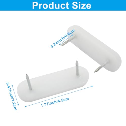 Bed Skirt Pins - 20 Pcs White Plastic Head Pins for Slipcovers