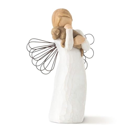 Hand-Painted Angel Figurine with Dog, 5-Inch Friendship Sculpture