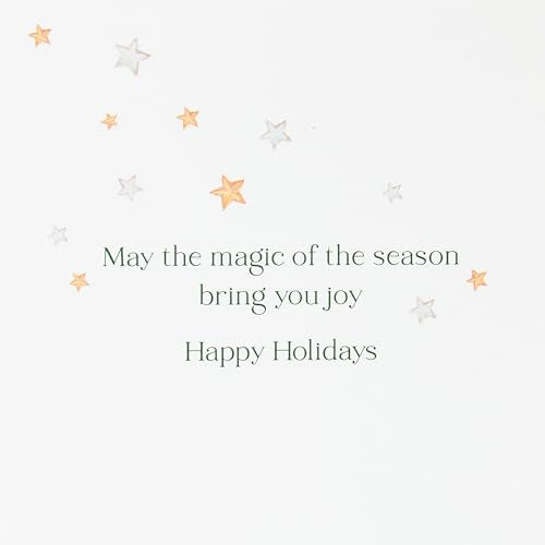 Papyrus Christmas Cards Boxed Set with Envelopes & Gold Seals - Magic of the Season, FSC Sonata Moon Tree Topper Variant, 14 Count