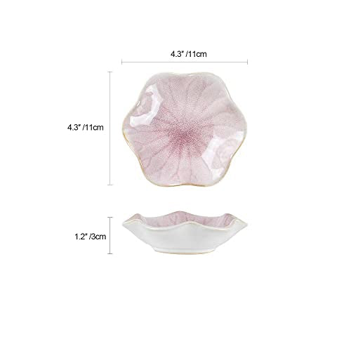 Ceramic Lotus Leaf Jewelry Dish - Pink Decorative Ring & Trinket Tray