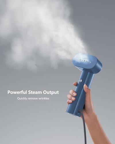 Smart Handheld Garment Steamer - Dual Voltage Travel Wrinkle Remover (Blue)
