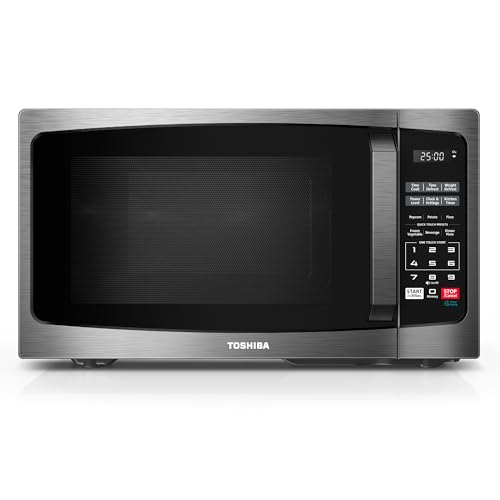Compact Countertop Microwave Oven 0.9 Cu. Ft. 900W - Black Stainless Steel