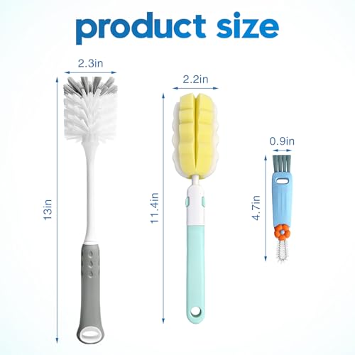 14-Piece Bottle Brush Cleaner Set for Water Bottles, Cups & Straws