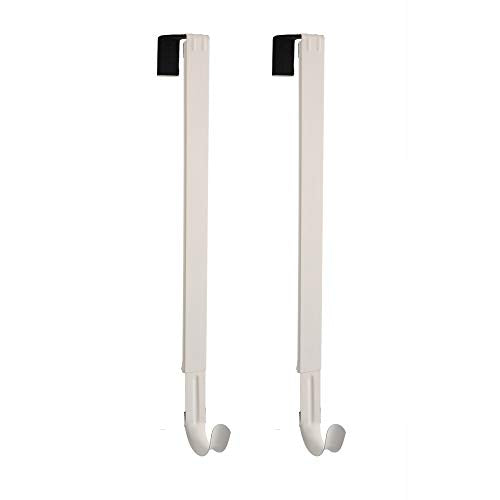 Adjustable Over the Door Wreath Hanger 2-Pack - Holds Up to 20 lbs, White