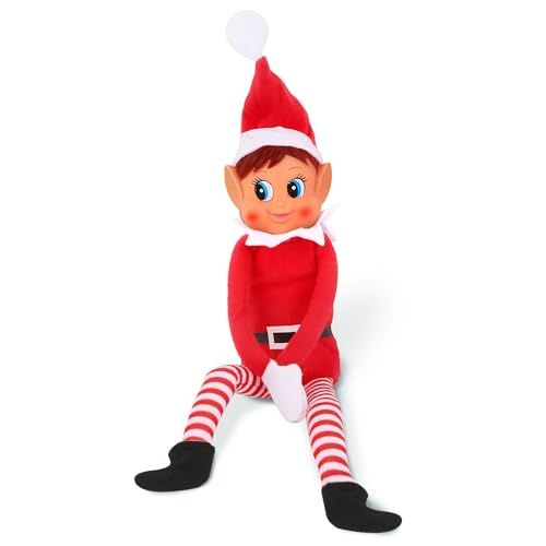 12-Inch Poseable Christmas Naughty Elf Girl Plush Doll & Novelty Toy