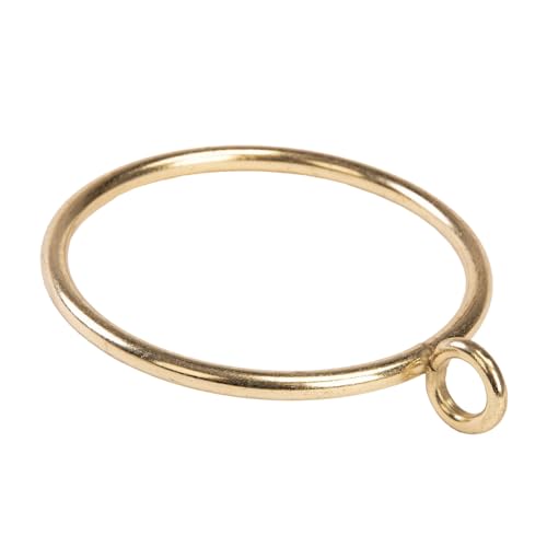 24-Piece Metal Curtain Rings with Eyelets - 1-Inch Inner Diameter, Gold