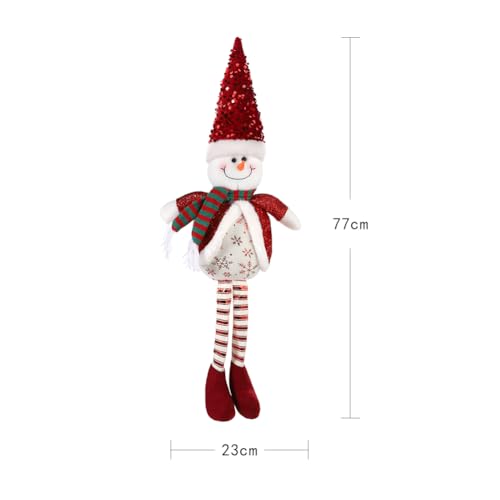 Red Snowman Christmas Stuffed Sitting Santa Reindeer Plush Decoration Gift