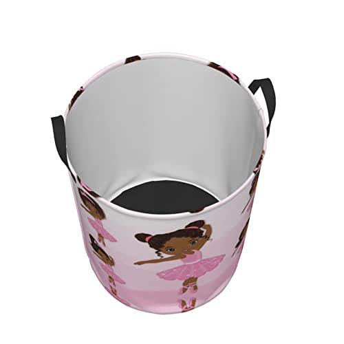 African Black Girl Laundry Hamper 38L Storage Basket - Durable & Foldable