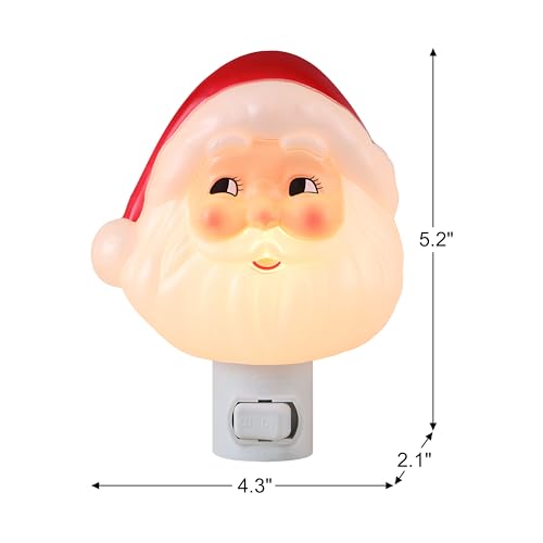 Mr. Christmas Santa Night Light - 5 Inch Shatterproof LED Holiday Decor