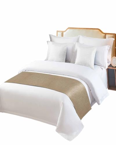 Sabolny Brown Farmhouse Bed Runner Scarf - Cal King Bed Throw (102x20)