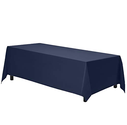 Navy Blue Rectangle Tablecloth 70 x 120 Inch - Washable Polyester Fabric