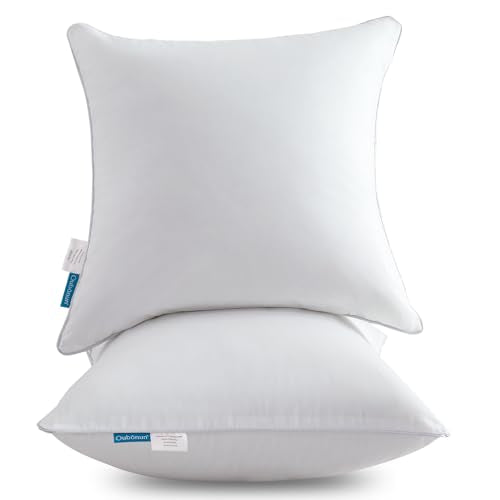 18x18 Throw Pillow Inserts Set of 2 - 100% Cotton Cover Square Cushion Forms