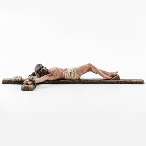 14-Inch Realistic Catholic Wall Crucifix with Antique Bronze Finish