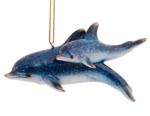 Cape Shore Mother and Baby Dolphins Holiday Ornament - Resin Home Accent
