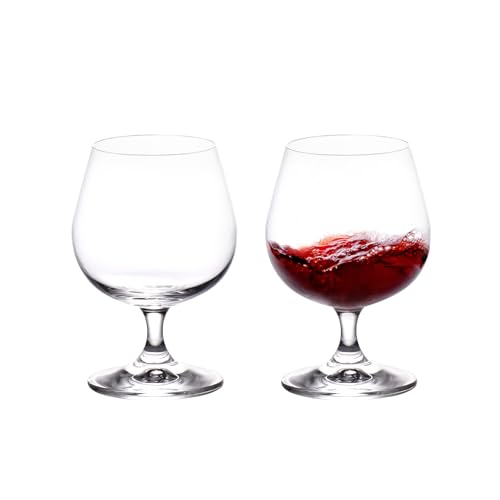 KAMMAK Crystal Cognac Glasses Set of 2, 9oz Brandy & Whisky Snifters