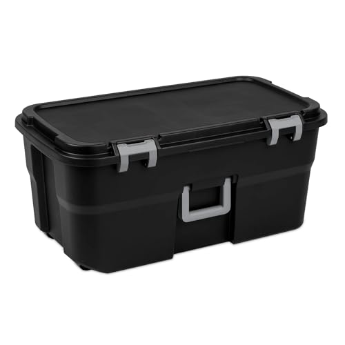 22-Gallon Heavy Duty Rolling Storage Trunk with Lockable Hinged Lid