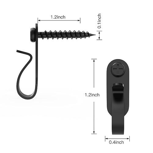 Black Stainless Steel Light Hanger Hooks 40 Pack for Christmas & Fairy Lights