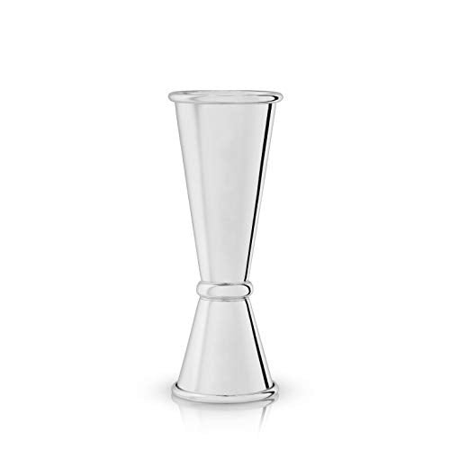 Viski Double Jigger 2oz/1oz Stainless Steel Japanese Style Bartending Tool - Silver