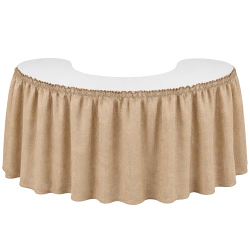 Rustic Ruffled Burlap Table Skirt, 14ft Vintage Tablecloth for Parties