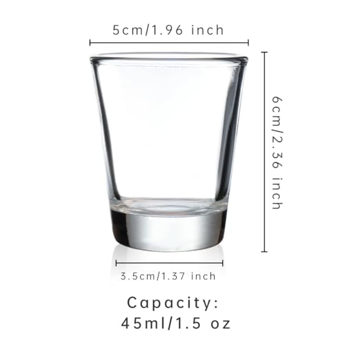 BCnmviku 4 Pack Heavy Base Clear 1.5 oz Shot Glasses Set – Model BC-029-4Pack