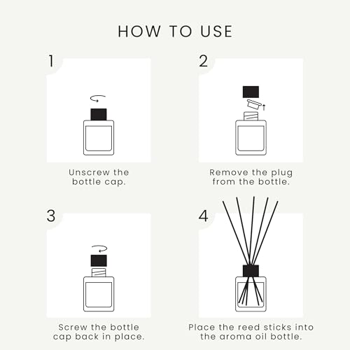 Mahogany & Teakwood Reed Diffuser Set - 3.4 Fl Oz Natural Home Fragrance