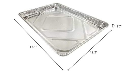 1/2 Size Sheet Cake Aluminum Foil Pan w/Clear Low Dome Lid (Pack of 10 Sets) 17.1 L x 12.3 W x 1.25 D
