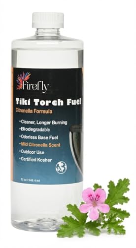 Citronella Tiki Torch Fuel - Clean Burning Low Smoke Outdoor Lamp Oil (32 oz)