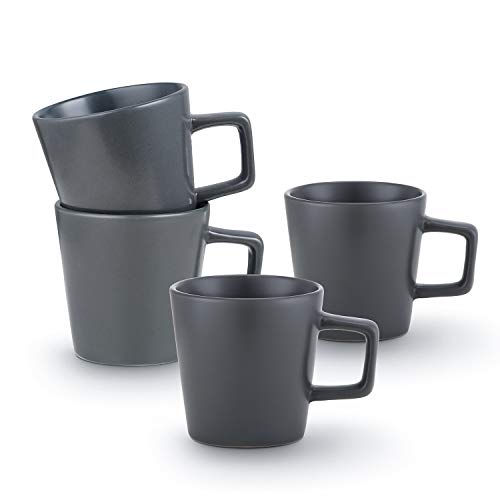Stone Lain Stoneware Coupe - Celina Mugs Set, 4-Piece, Grey Matte