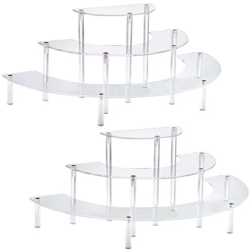 3-Tier Acrylic Display Risers, Half Moon Perfume and Cupcake Stand Organizer
